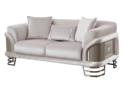 Versace Silver 74.8" Wide Loveseat