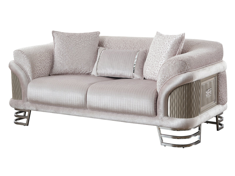 Versace Silver 74.8" Wide Loveseat
