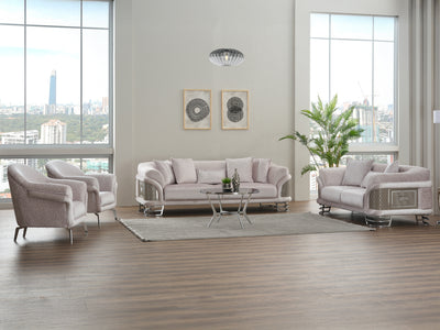 Versace Silver Living Room Set