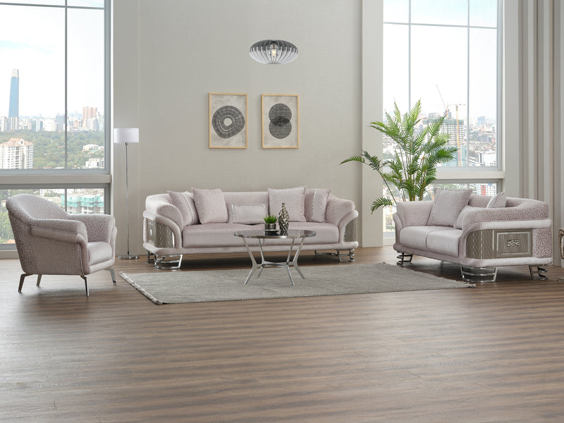 Versace Silver Living Room Set