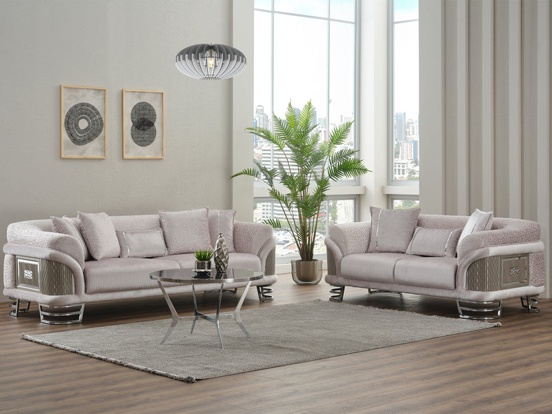 Versace Silver Living Room Set