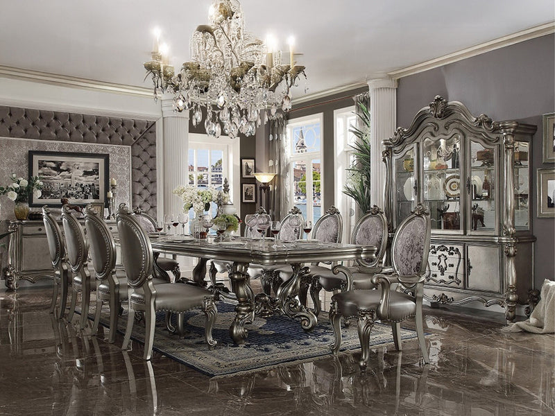 Versailles 6-8-10 Person Extendable Antique Finish Dining Room Set