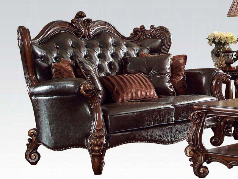 Versailles Tufted Traditional Leather Living Room Set