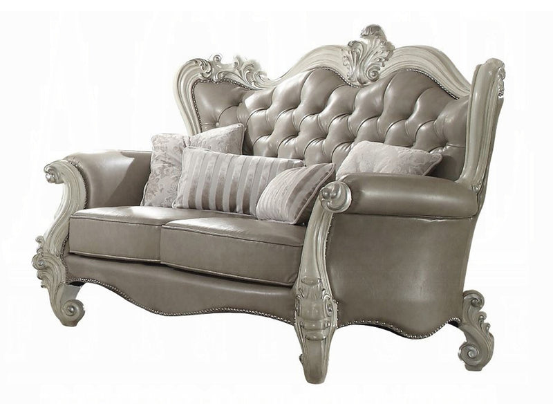 Versailles Tufted Traditional Leather Living Room Set