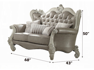 Versailles Tufted Traditional Leather Living Room Set