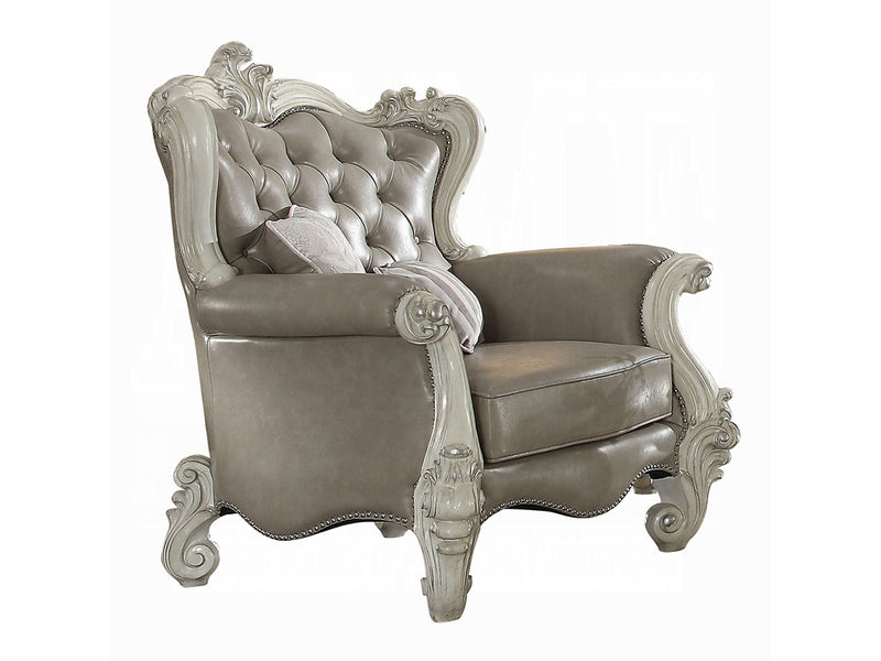 Versailles Tufted Traditional Leather Living Room Set