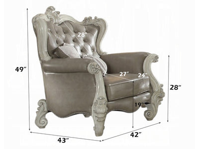 Versailles Tufted Traditional Leather Living Room Set