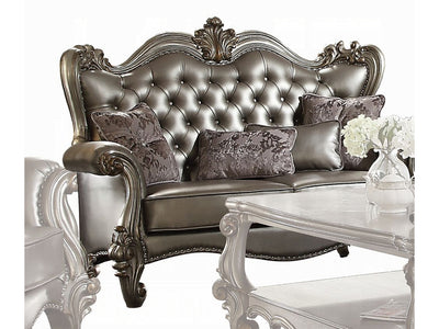 Versailles Tufted Traditional Leather Living Room Set