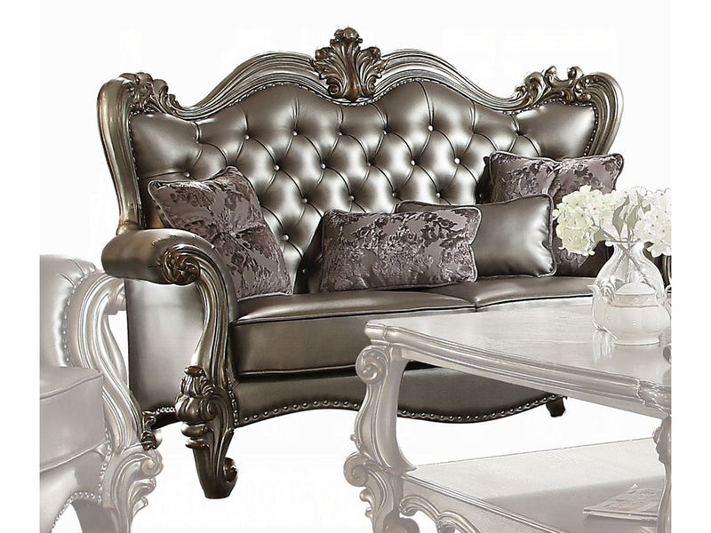 Versailles Tufted Traditional Leather Living Room Set