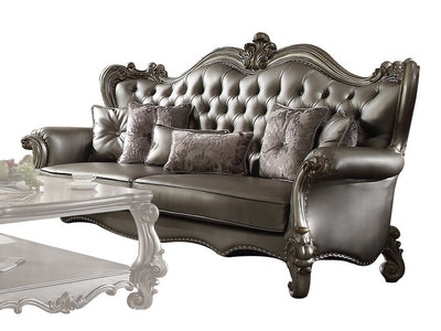 Versailles Tufted Traditional Leather Living Room Set