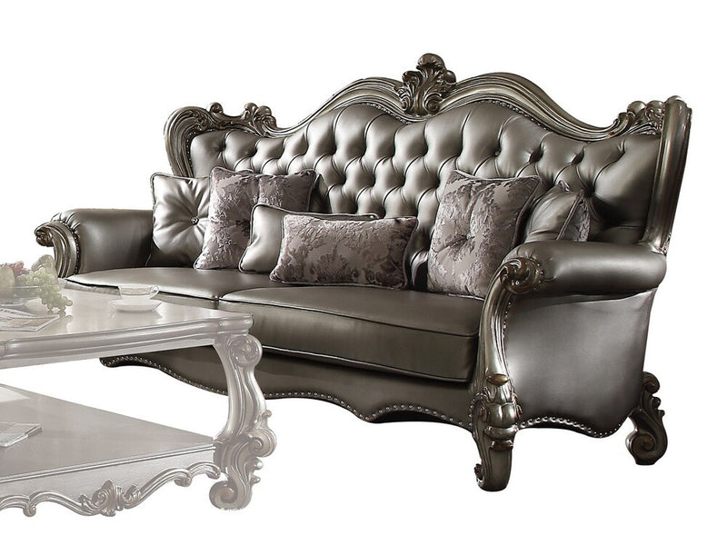 Versailles Tufted Traditional Leather Living Room Set