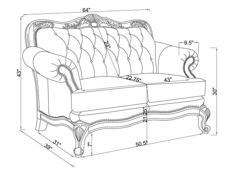 Victoria Coa 64" Wide Loveseat