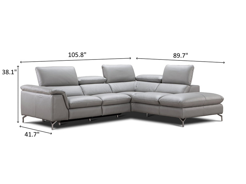 Viola 105.8" / 89.7" Wide Leather Sectional