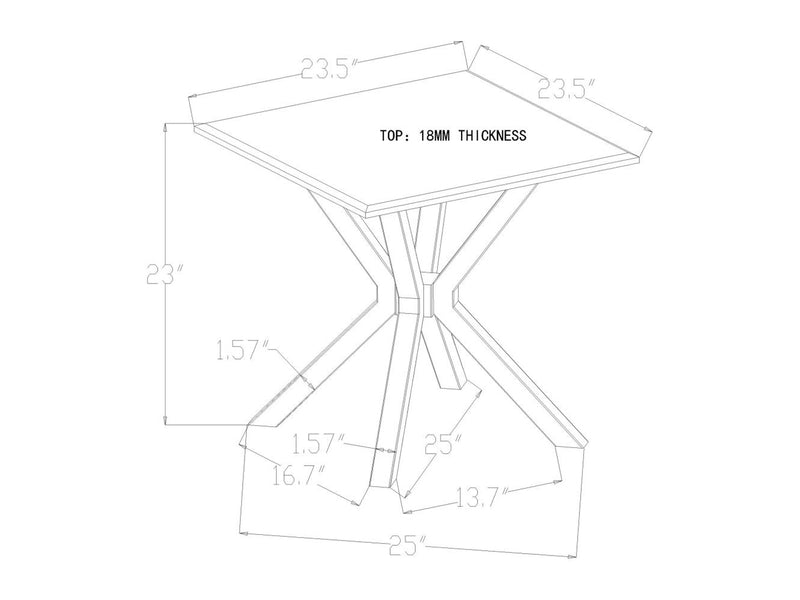 Visalia 23" Tall Faux Marble Top Stainless Steel End Table