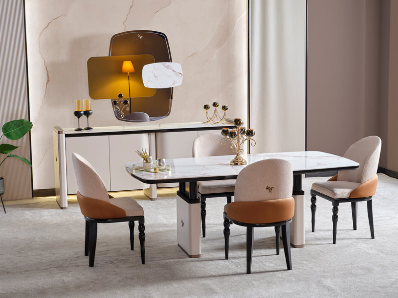 Voyance 88.5" Wide 4 Door Buffet With Mirror