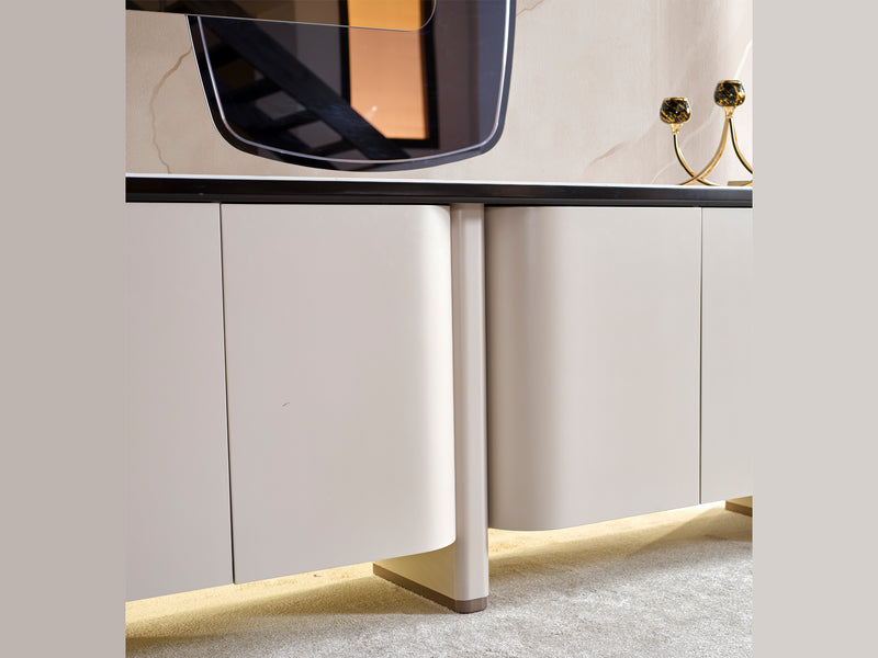 Voyance 88.5" Wide 4 Door Buffet With Mirror