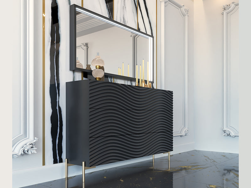 Wave Black Bedroom Set