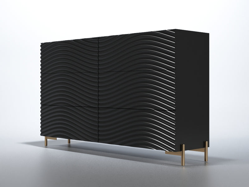 Wave Black Bedroom Set