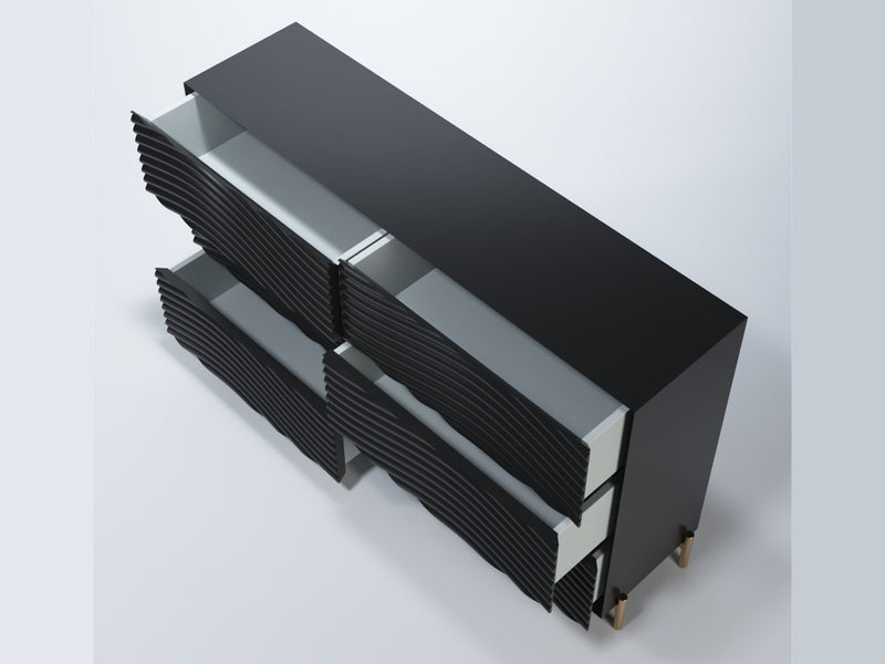 Wave Black Bedroom Set