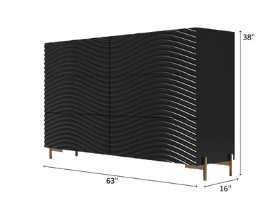 Wave Black Bedroom Set