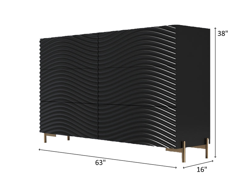 Wave Black Bedroom Set