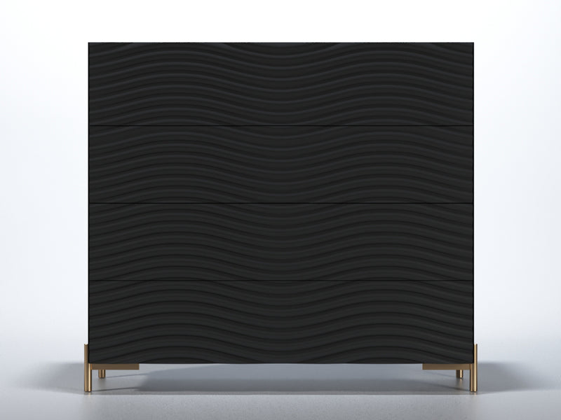 Wave Black Bedroom Set