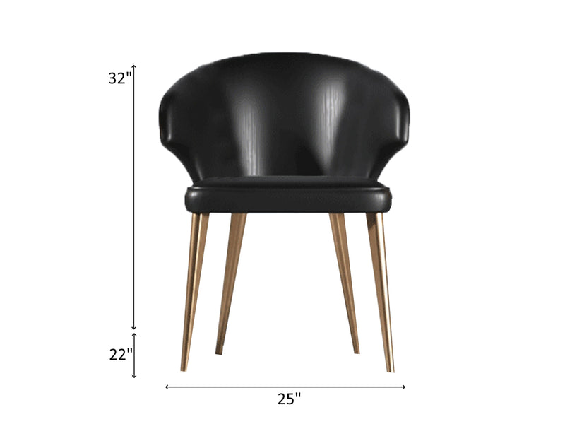 Wave 25" Wide Black Dining Chair