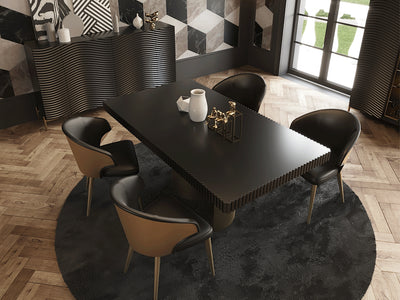 Wave 25" Wide Black Dining Chair