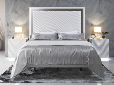 Wave White Bedroom Set