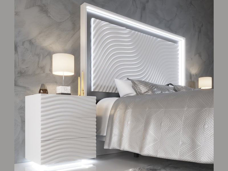 Wave White Bedroom Set