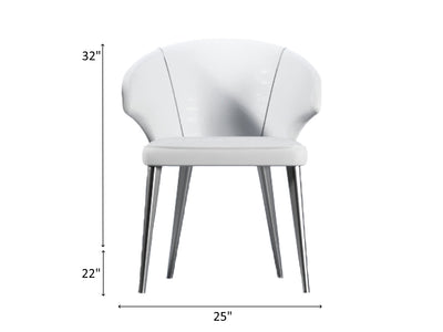 Wave 25" Wide White Dining Chair