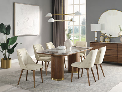 Willene 71" Wide 6 Person Ceramic Top Dining Table