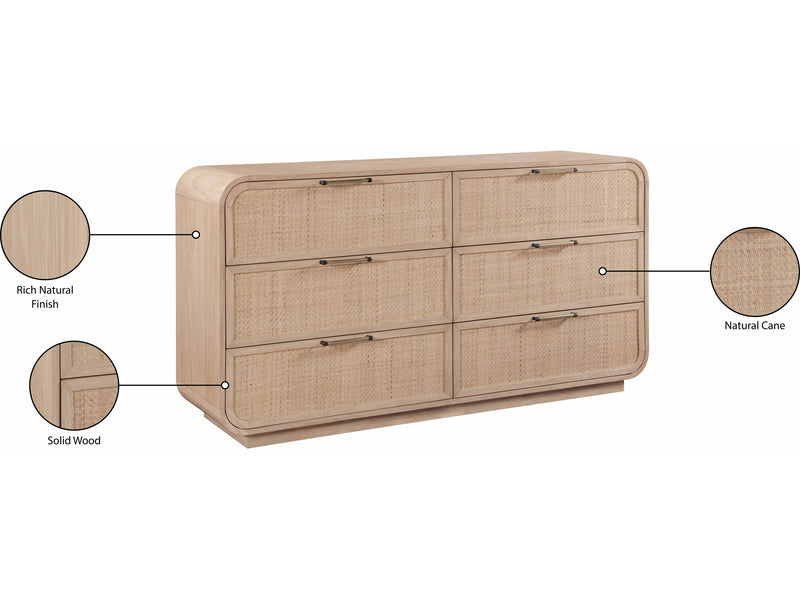 Windsor 60.5" Wide 6 Drawer Dresser With Mirror