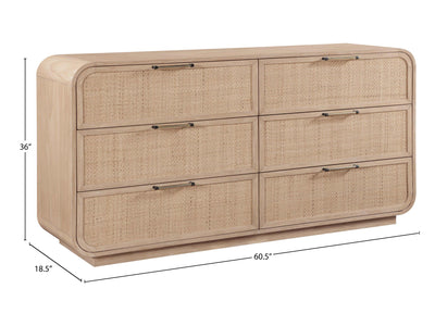 Windsor 60.5" Wide 6 Drawer Dresser With Mirror