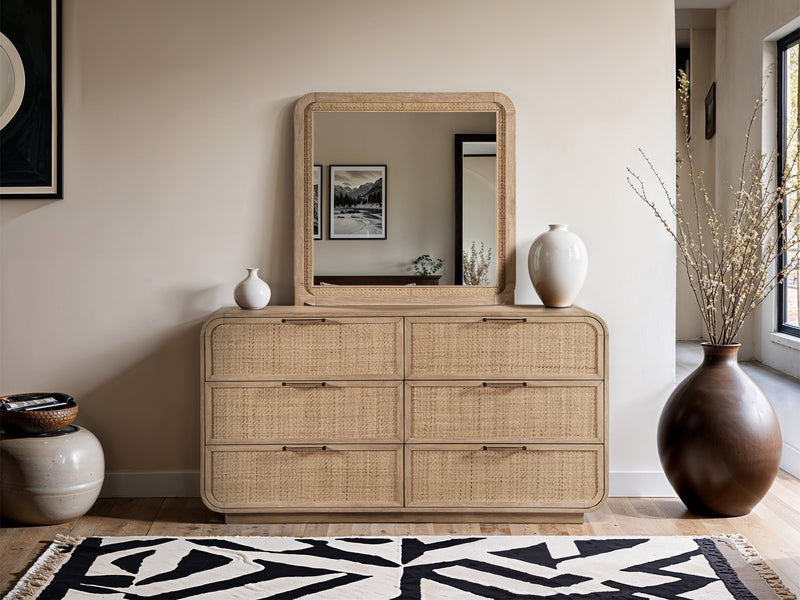 Windsor 60.5" Wide 6 Drawer Dresser With Mirror