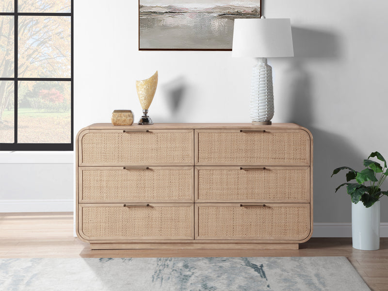 Windsor 60.5" Wide 6 Drawer Dresser With Mirror