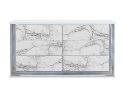 Ylime 61" Wide 6 Drawer Dresser With Mirror