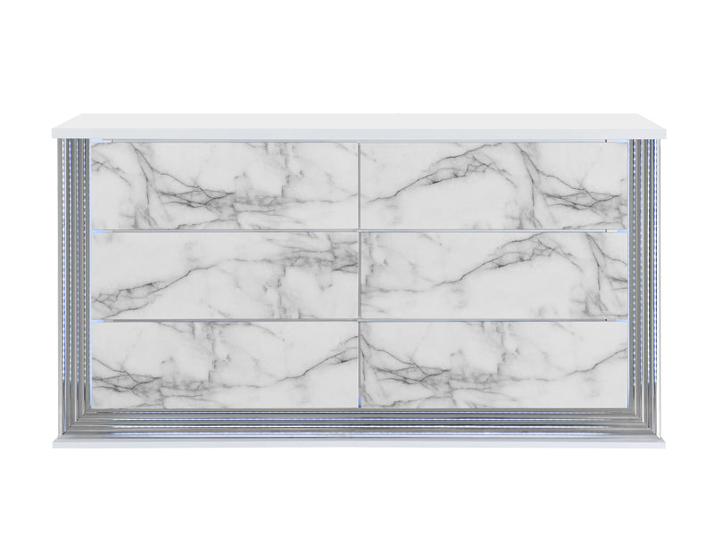 Ylime 61" Wide 6 Drawer Dresser With Mirror