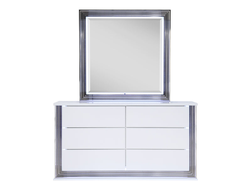 Ylime 61" Wide 6 Drawer Dresser With Mirror