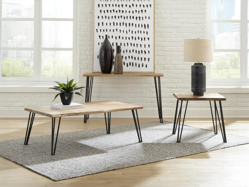 Zander 50" Wide Solid Acacia Wood Top Console Table