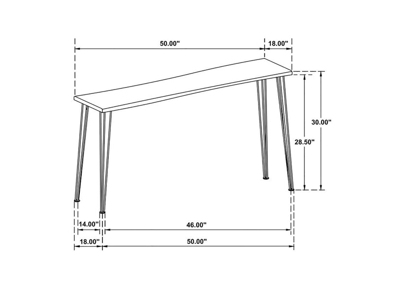 Zander 50" Wide Solid Acacia Wood Top Console Table