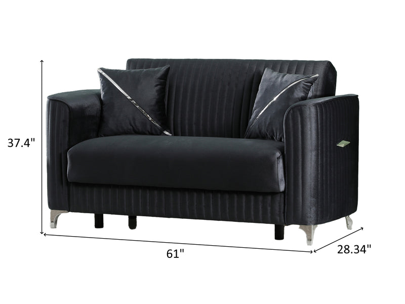 Zebra 61" Wide Convertible Loveseat