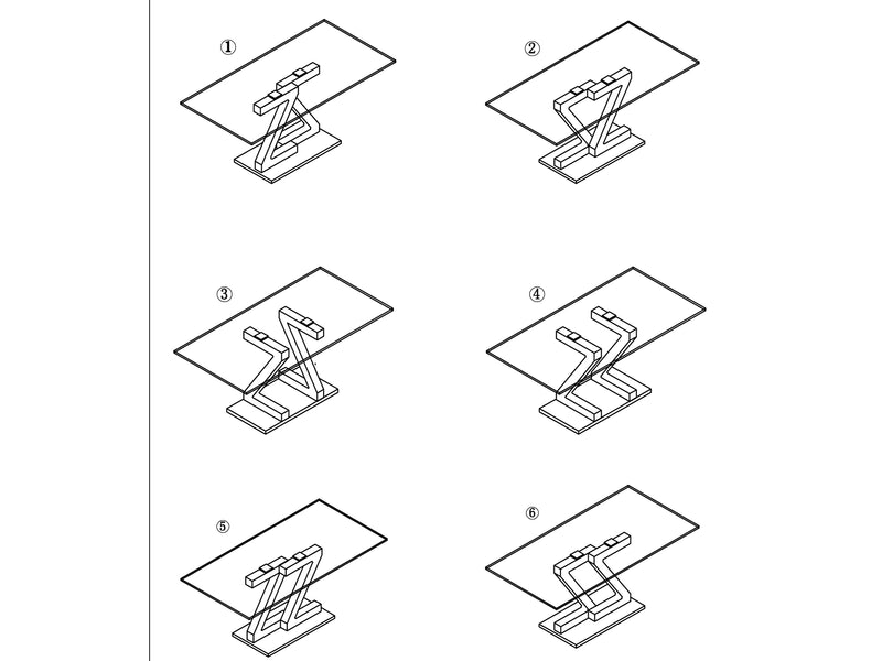 Zig Zag 63" Wide Dining Table