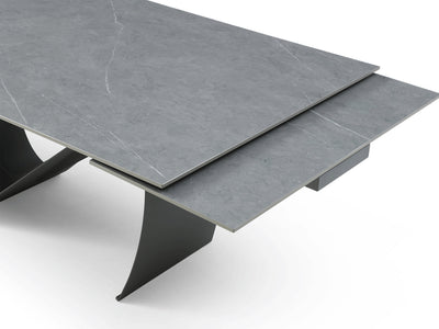 Stares 9087 123" / 83" Wide Extendable Marble Looking Dining Table