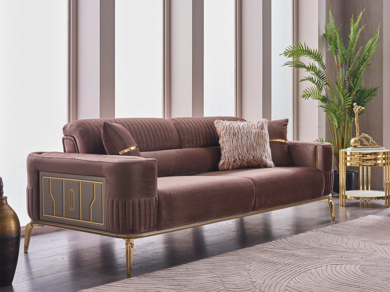 Armoni Lux 89" Wide Square Arm Extendable Sofa