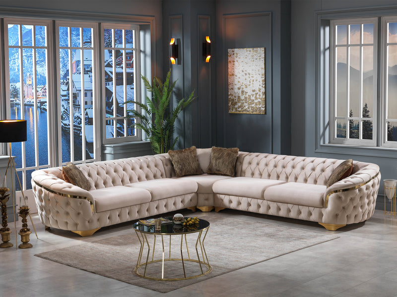 Artemis 130" Wide Tufted Sectional