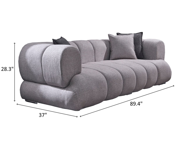 Artur 89.4" Wide Round Arm Sofa