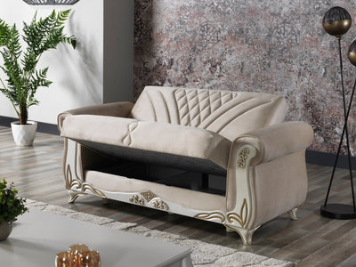 Asos 61" Wide Rolled Arm Convertible Loveseat