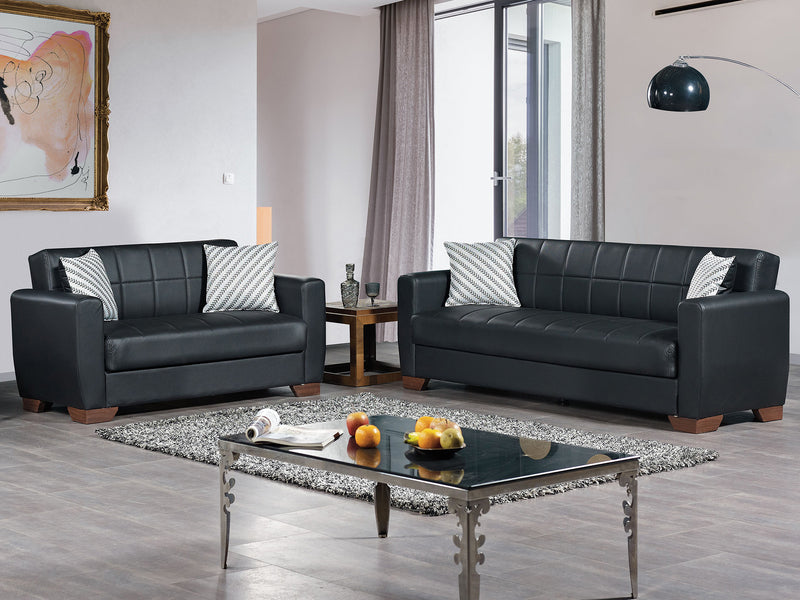 Barato Leather 83" Wide Convertible Sofa