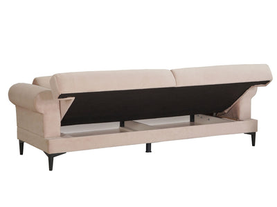Bulut 89" Wide Rolled Arm Convertible Sofa